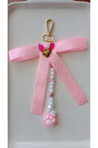 Wisheratelier Büyük Fiyonk Detaylı Çanta Charmı Anahtarlık Açık Pembe Wisheratelier Büyük Fiyonk Detaylı Çanta Charmı Anahtarlık Açık Pembe