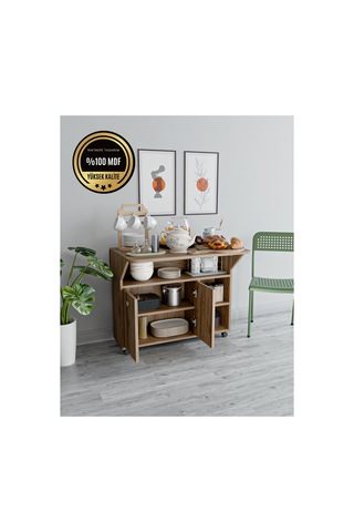 Yemek Masası Katlanabilir Mdf Kahverengi