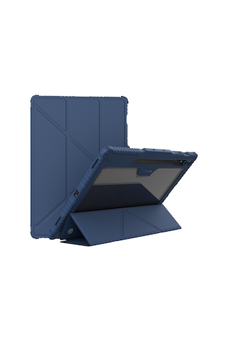 Nillkin Samsung Uyumlu Tab S9 Ultra Standlı Bumper Smart Cover Tablet Kılıf Mavi Kapaklı Kılıf