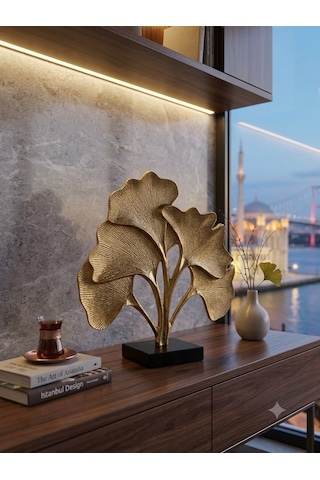 Ginko Yaprak Büyük Boy Gold 37 Cm