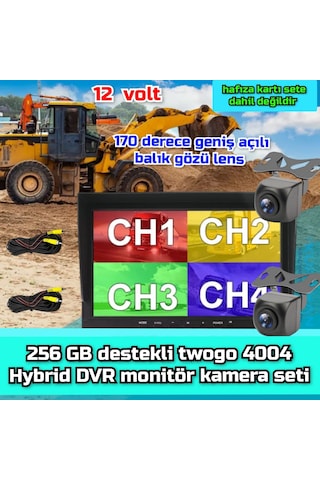 7 İnç Hybrid Dvr Monitör Ve 2 Adet170 Derece Açılı Kamera Set12v