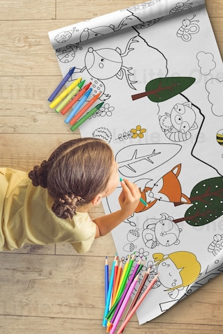 Melolisa Neşeli Orman Temalı Aktivite Rulo Boyama Kağıdı - 62cm X 2.5 Metre Dev Rulo