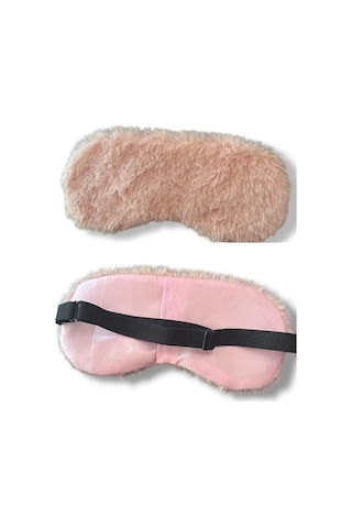 Caş Dekorasyon Pembe Renk Simli Peluş Uyku Bandı Pembe