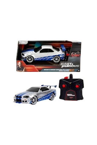 Brian's Nissan Skyline Gt-r R34 Uzaktan Kumandalı Araba 1:24 Fast & Furious Model Araç Çok Renkli