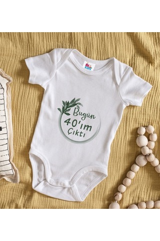 Bk Kids 40'ım Çıktı Tasarımlı Beyaz Bebek Body Zıbın-1 Çok Renkli