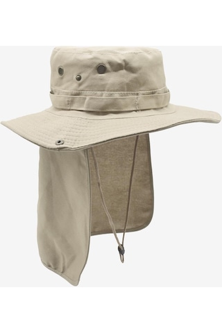 Külah Outdoor Uv Güneş Koruyucu Şapka Bej Lejyoner Safari Şapkası - Bej