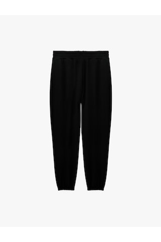 Koton Krep Scuba Kumaş Beli Lastikli Cepli Jogger Eşofman Altı Siyah 7wak30026ek