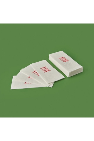 Evidea Kitchen 20'li Kalpli Desen Peçete - Kırmızı / Beyaz - 16x8 Cm