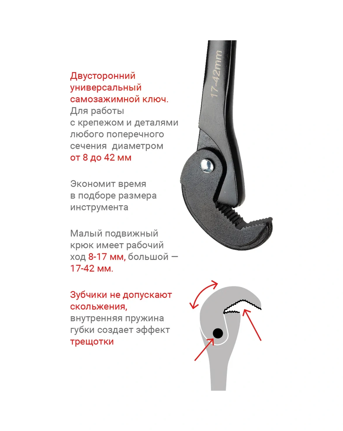 Vıra Evrensel Kendinden Kilitli Anahtar 8-42 Mm 314697837