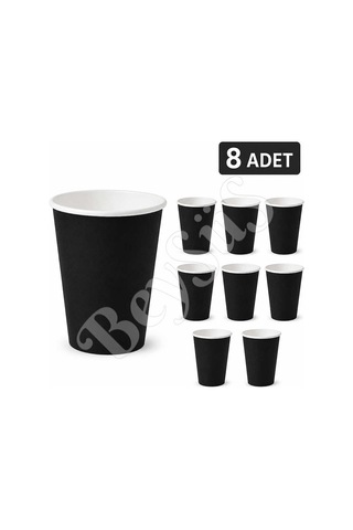 Parti Kağıt Bardak 8li Siyah Diğer