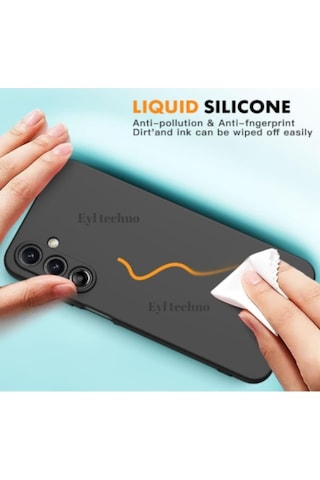 Samsung Galaxy Uyumlu A16 Kılıf Renkli Yumuşak Silikon Kapak Ekran Koruyucu Cam 9h Temperli -siyah Siyah