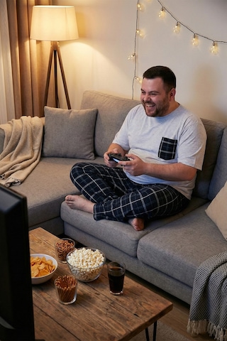Buratti Pamuklu Regular Fit Büyük Beden Erkek Pijama Takımı 6572002B Gri Melanj