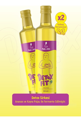 Bab-ı Şifa Detoxfit 500ml 2'li Paket Ananas, Yeşil Çay Ve Kaktüs Özlü Doğal Sirkesi