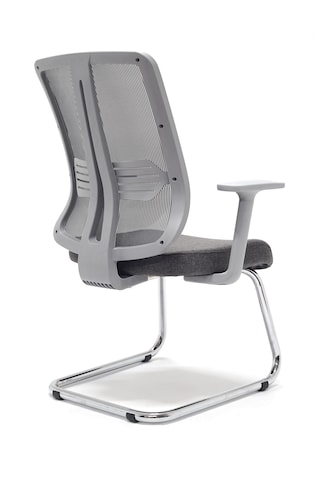 Zeon Büro Ofis Sistemleri // Comfort Visitor Mood Gray Misafir Bekleme Koltuğu Sabit Krom Ayak Gri