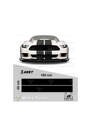 160 x 40cm-Şerit Araba Kaput Sticker, Yarış Şeridi Oto Sticker