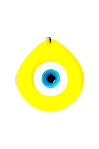 Mavi Nazar Boncuklu Sarı Renk Nazar Boncuklu Damla Desen El Yapımı Duvar Süsü Hediyelik Eşya