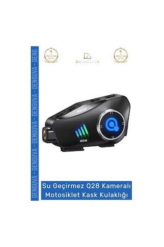 Kaskkulaklığı Q28 Bluetooth 53 Hd 1080p Ipx6 Su Geçirmez Interkom Kameralı Motosiklet Kask Kulaklığ