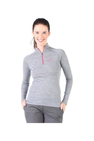 Woolona Vega Uzun Kollu Yarım Fermuar Kadın Sweatshirt Grey