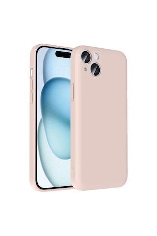 Apple Uyumlu iPhone 15 Plus Kılıf Kamera Korumalı Kartlık Hazneli Zore Vitra Kapak Pembe