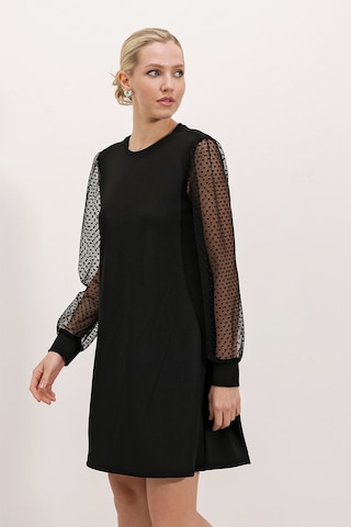 Bigdart 2467 Tül Kollu Mini Elbise - Siyah 2467bgd19-001-14368 001