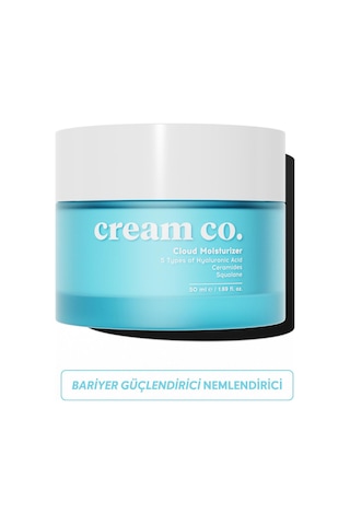 Cream Co. Cloud Moisturizer Yatıştırıcı Onarıcı Bariyer Güçlendirici Su Bazlı Nemlendirici Yüz Kremi 50 ML