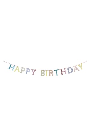 Meri Meri - Mixed Glitter Fabric Happy Birthday Garland - Karışık Simli Kumaş Mutlu Yıllar Asılan Süsü