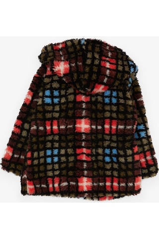 Breeze Kız Çocuk Mont Ekose Desenli Kapüşonlu Düğmeli 2-6 Yaş, Karışık Renk-karışık Renk Çok Renkli