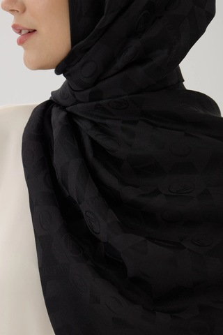 Valentino Orlandi Logo Serisi Monogram Şal - 06244 Siyah