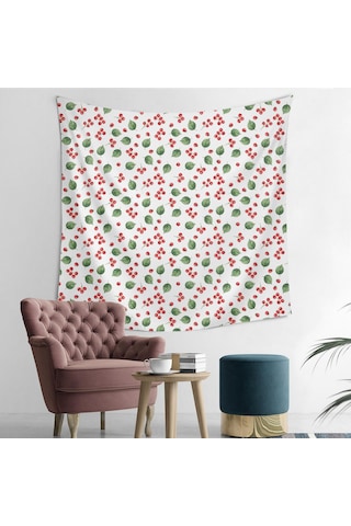 Noel Temalı 50x50 İnç Kare Goblen Duvar Halısı, Oturma Odası, Yatak Odası Ve Genç Odası İçin