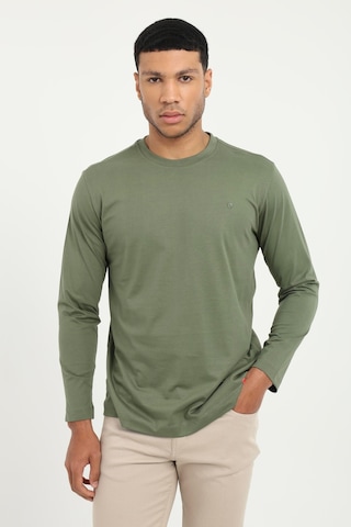Dufy Erkek Regular Fit Bisiklet Yaka Haki Sweatshirt-25510
