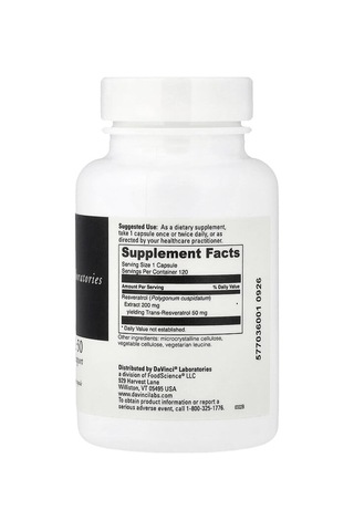 Davinci Laboratories, Resveratrol-50, 50 Mg, 120 Capsules