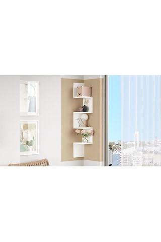 Wall R9 Modern Duvar Rafı Kitaplık Wal9-w Beyaz
