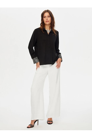 Faik Sönmez Kolları Boncuk Payet İşli Şık Kadın Gömlek W26gml011 Siyah
