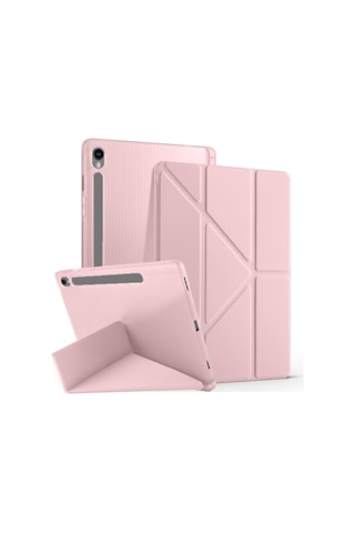 Samsung Uyumlu Galaxy Tab S9 Fe 11 Inc Sm-x610 Üçgen Katlanabilir Kalemlikli Yatay Dikey Standlı Kılıf Kapaklı Kılıf