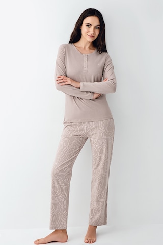 Pierre Cardin 9097 Modal Uzun Kol Kadın Pijama Takımı V1 Vizon