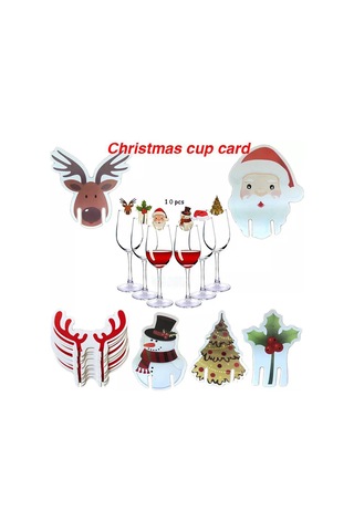 Reedark 10 Adet Noel Temalı Kişiselleştirilebilir Bardak Kartı - Parti Dekorasyonu İçin Şık Ve Eğlenceli Seçenekler