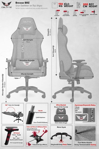Breeze Brz Oyuncu Koltuğu Nefes Alabilir Kumaş Ergonomik Gaming Koltuk Yeşil Çok Renkli