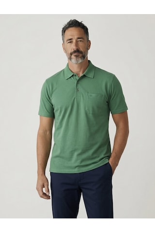 Erkek Yakalı Cepli Pike Lacoste Kumaş Yeşil Baba Tshirt Erkek Yakalı Cepli Pike Lacoste Kumaş Yeşil Baba Tshirt