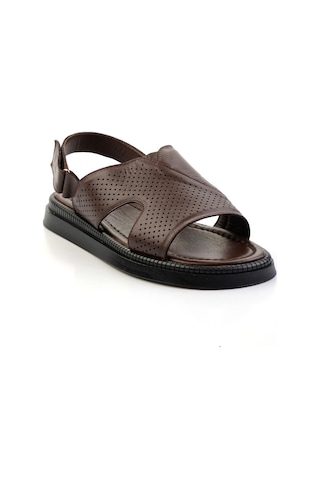 Kahve Hakiki Deri Erkek Sandalet E05557240643