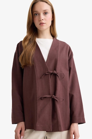 Defacto Regular Fit V Yaka Keten Karışımlı Kimono F7958ax25aubn328 Kahve