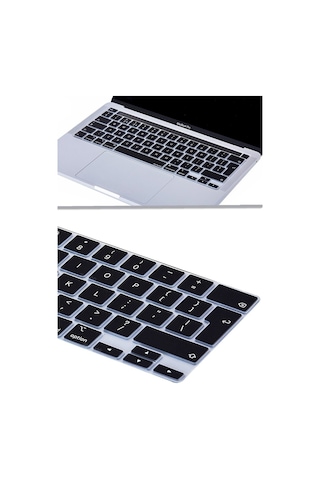 Apple Uyumlu MacBook Pro 13 Inc 2020/2022 M1/m2 A2338 Türkçe Q Klavye Slim Silikon Klavye Koruyucu Kılıf Çok Renkli