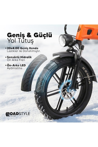 Stradacycles E-monster 20 Jant Katlanabilir Yüksek Torklu Elektrikli Bisiklet Gri