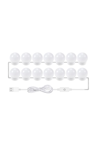 Qingmipy 3 Renk Modlu Usb Led Ayna Işığı Seti - Ev Dekorasyonu Ve Makyaj İçin Pratik Çözüm Beyaz