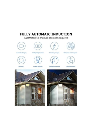 Unichrome 120 Cob Led Solar Panel Güneş Enerjili 3 Mod Duvar Lambası