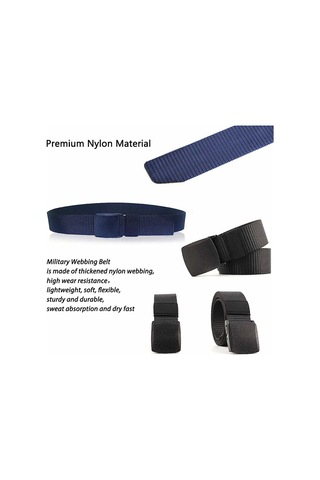Erkekler İçin 2'li Taktik Kemer Paketi, 1,5" Naylon Askeri Bel Kemeri, Metal Tokasız