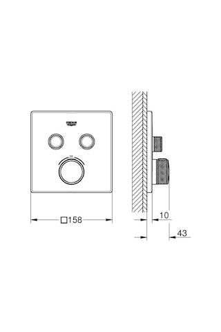 Grohe Smartcontrol Ankastre Termostatik Banyo Bataryası -29124000 Krom