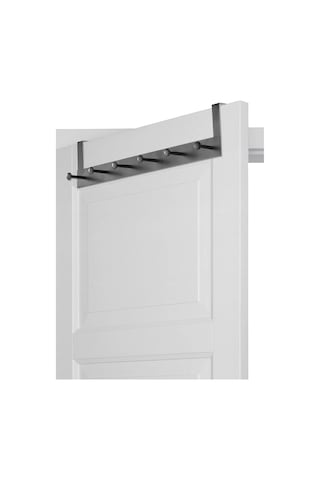Pratik 6'lı Metal Kapı Arkası Askısı - 30 Kg Taşıma Kapasiteli Siyah, 46.5 Cm
