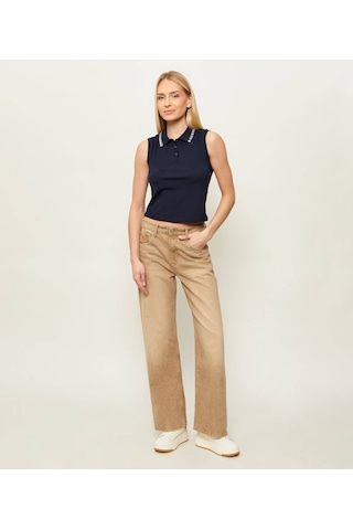 Guess V6gp03k2958 Sarah Kadın Polo Tişört Lacivert