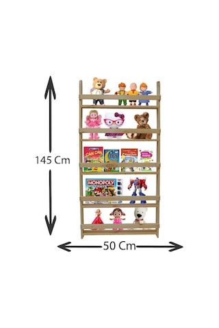 Markaawm Çocuk Odası Eğitici Montessori Mobilya Kitaplık Raf Duvar Rafı 5 Çok Renkli