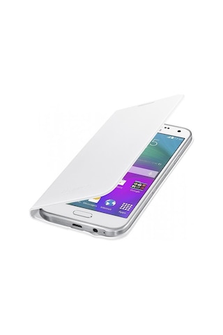Galaxy E5 İle Uyumlu Flip Wallet Kılıf Beyaz Ef-we500bwegww